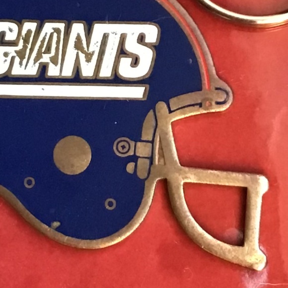 Vintage New York Giants NFL Football Helmet Keychain Ornament Brass - Picture 7 of 15